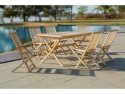 Schlussverkauf 🌟 Coraggio Forma Gartenmöbel-Set Teak 7-teilig in braun 👏