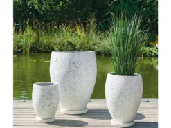 Brandneu 🤩 Jardini Blumentopf Crack Cim - 62/48 cm in weiß 🤩