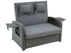 Rabatt 🧨 Jardini Loungesofa Linosa 2-Sitzer - 117/103/78 cm in grau 💯 -Gartenmöbel Verkaufs-Shop 6361455 0541156 3 23762463