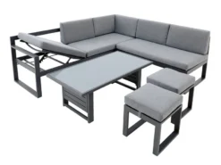 Angebote ⭐ Jardini Gartenmöbel-Set Lina 5-teilig in dunkelgrau ✨