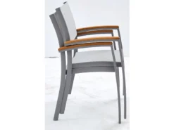 Aktion 😍 Jardini Stapelstuhl Sylt - 58/88/59 cm in hellgrau 🛒 -Gartenmöbel Verkaufs-Shop 6361473 0541171 2 23765780