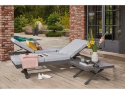 Auslauf 🤩 Jardini Loungesofa Rieke 3-Sitzer - 218/87,5/75,5 cm in grau 😉 -Gartenmöbel Verkaufs-Shop 6361515 0541208 2 23773329