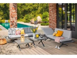 Besorgen ⭐ Jardini Loungesofa Rieke 3-Sitzer - 218/87,5/75,5 cm in grau 😉 -Gartenmöbel Verkaufs-Shop 6365303 0542794 1 23773353
