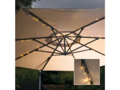 Budget 🧨 Solar-Lichterkette für Sonnenschirme in schwarz 🎁