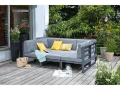 Aktion ⌛ Jardini Loungegarnitur Long Island II 4-teilig in grau 🤩 -Gartenmöbel Verkaufs-Shop 6544488 0575733 6 24269707