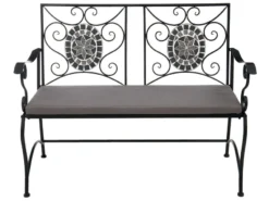 Bester Verkauf ✨ Jardini Gartenbank Rosi - 116/90/56 cm in schwarz ⌛