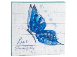 Brandneu 🔥 Jardini Holzbild Schmetterling - 30/4/30 cm in mehrfarbig 🔔