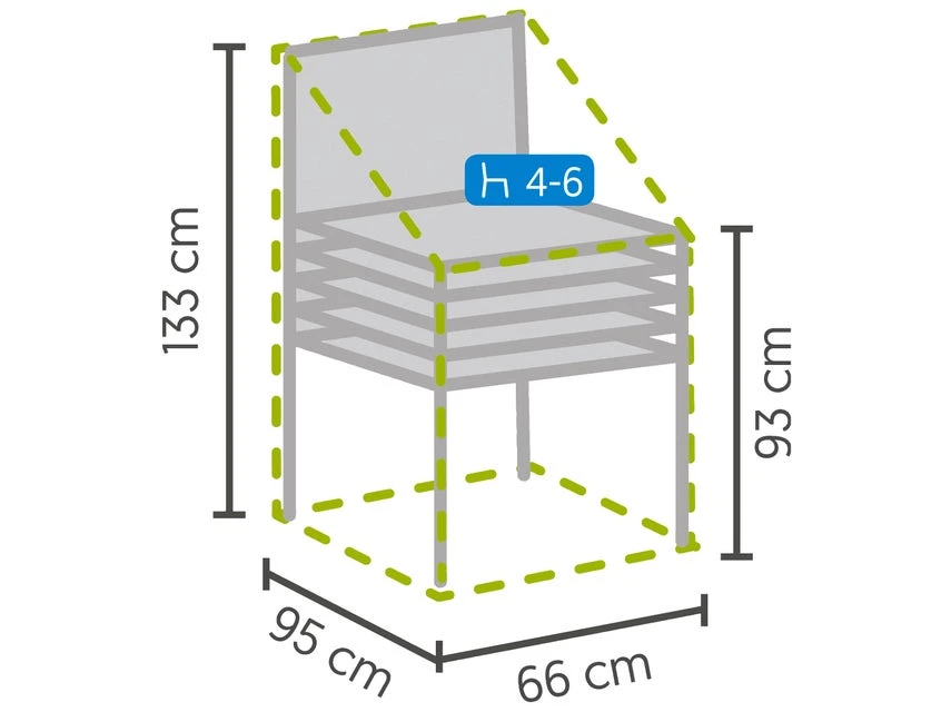 Aktion 😍 Winza Schutzhülle für Stapelstuhl - 66/133/95 cm in grau 😀 4 Aktion 😍 Winza Schutzhülle für Stapelstuhl - 66/133/95 cm in grau 😀 – Bild 4
