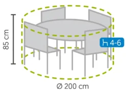 Rabatt 🤩 Winza Schutzhülle für Speisegruppe rund - D200/85 cm in grau 🥰 -Gartenmöbel Verkaufs-Shop 6553322 0577860 1 24412364