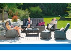 Brandneu ⭐ Jardini Loungesofa Barcelona 2-Sitzer - 145/108/90 cm in grau 🥰 -Gartenmöbel Verkaufs-Shop 6627648 0582925 1 22118493