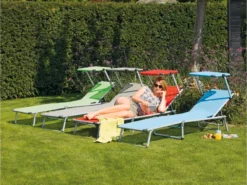 Brandneu 👍 Jardini Sonnenliege Bermuda - 57/25/188 cm in hellgrau ✔️ -Gartenmöbel Verkaufs-Shop 6627742 0583019 1 23761431