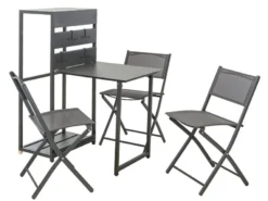 Bester Verkauf 🎁 Jardini Balkonmöbel-Set Modena 4-teilig in grau 😀