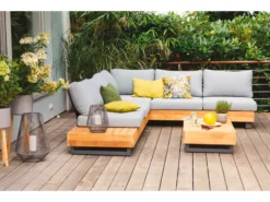 Angebote 😀 Jardini Loungegarnitur Olmo 3-teilig in hellgrau 🛒 -Gartenmöbel Verkaufs-Shop 6782056 0611901 6 24610405