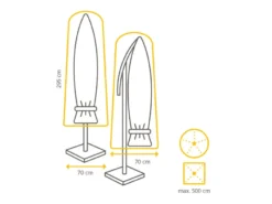 Schlussverkauf 😀 Winza Schutzhülle für Sonnenschirme - 70/295 cm in grau 😀 -Gartenmöbel Verkaufs-Shop 6782224 0611954 16 24766159