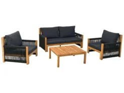 Top 10 🤩 Jardini Loungegarnitur Almeria 4-teilig in schwarz 😀