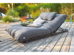 Brandneu 🧨 Jardini Loungebett Hennes - 104/35/175 cm in grau ✔️ -Gartenmöbel Verkaufs-Shop 6787082 0613226 2 24608046