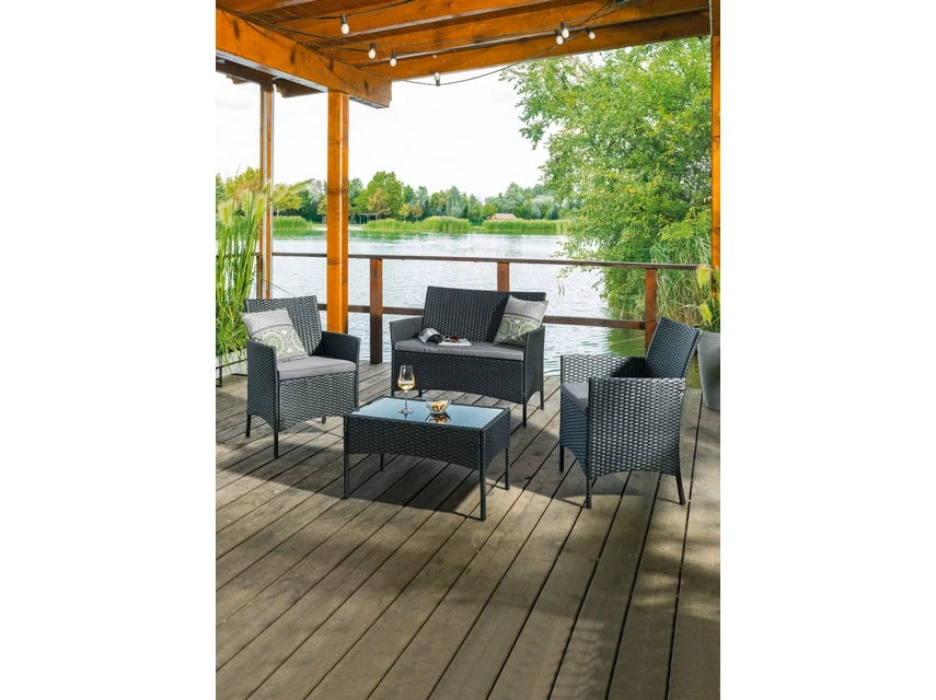 Besorgen 🧨 Jardini Loungegarnitur Dublin 4-teilig in schwarz 😀 3 Besorgen 🧨 Jardini Loungegarnitur Dublin 4-teilig in schwarz 😀 – Bild 3