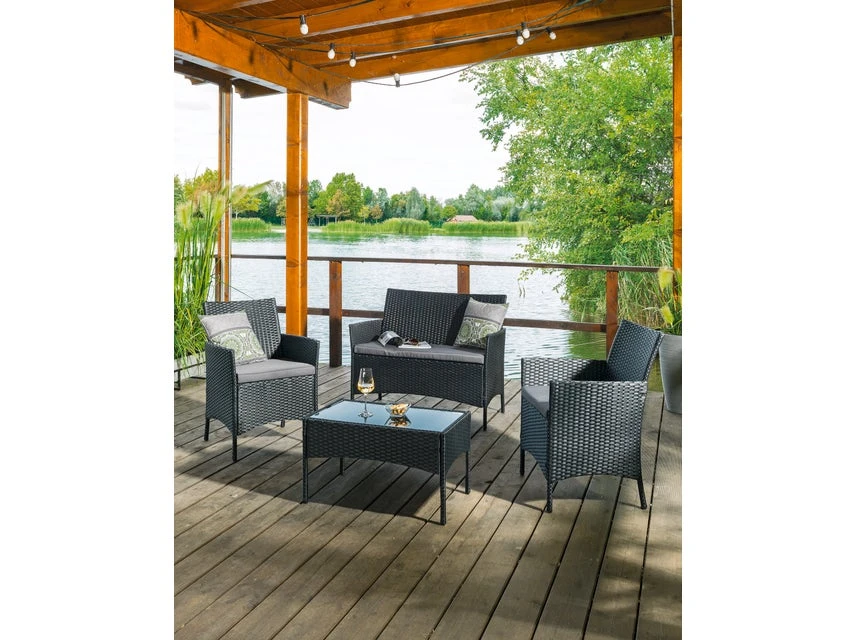 Besorgen 🧨 Jardini Loungegarnitur Dublin 4-teilig in schwarz 😀 4 Besorgen 🧨 Jardini Loungegarnitur Dublin 4-teilig in schwarz 😀 – Bild 4