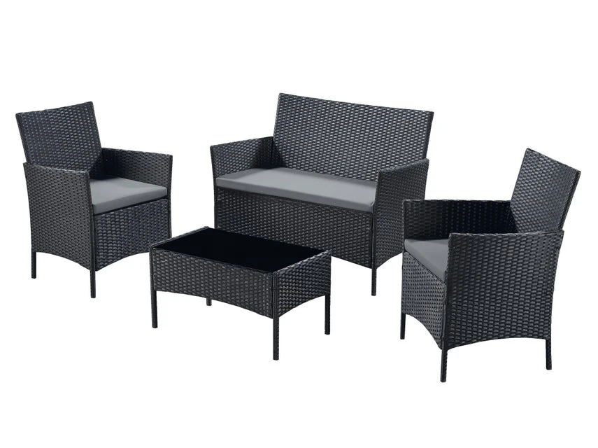 Besorgen 🧨 Jardini Loungegarnitur Dublin 4-teilig in schwarz 😀 1 Besorgen 🧨 Jardini Loungegarnitur Dublin 4-teilig in schwarz 😀