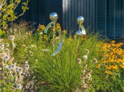 Neu 💯 Jardini Beetstecker mit Kugeln - 15/110/10 cm in silberfarben 🔥 -Gartenmöbel Verkaufs-Shop 6793274 0615730 2 24666169 1