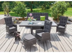 Budget 😍 Jardini Gartenstuhl Barcelona - 65/112/62 cm in grau 🔔 -Gartenmöbel Verkaufs-Shop 6943968 0651947 3 22118170